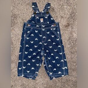 Toddler Girl 6-9 Months Carhartt Horse Pattern Overalls